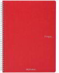Fedrigoni Ecoqua A4 Sima Spirálfüzet - 70 Lapos, Piros