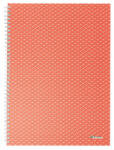 Esselte Colour Breeze Spirálfüzet - A4, Kockás, Korall