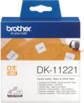 Brother Etikett címke DK-11221, 23mm x 23mm , Elővágott (stancolt), Fehér alapon fekete, 1000 db (DK11221) - berczitech