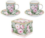 Easy Life Porcelán eszpresszócsésze+alj 2 személyes 50ml dobozban, Roses in Bloom (1460ROBL)