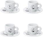 Bialetti Moka Carosello Porcelán Kávés Csésze Szett - 60 ml, 4 darabos, Mintás