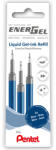 Pentel Tollbetét tűhegyű 3 db/csomag 0, 25mm Pentel EnerGel LRN5-3C írásszín kék (LRN5-3C) - cartridge