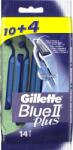 Gillette Blue II Plus Eldobható Férfi Borotva, 10 + 4 db