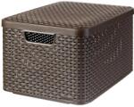 Keter Rattan hatású kosár 30l sötétbarna tetővel