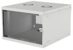 Intellinet Network Cabinet - Wall Mount (Basic) - 6U - Usable Depth 340mm/Width 485mm - Grey - Flatpack - Max 50kg - Glass Door - 19" - Parts for wall installation (eg screws and rawl plugs) not included - Three
