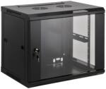 Manhattan Rackszekrény - 19" fali kivitel (6U, 370 (h) x 600 (w) x 450 (d) mm, Összeszerelt, Fekete) (711739) - tintashop