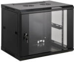 Manhattan Rackszekrény - 19" fali kivitel (6U, 370 (h) x 600 (w) x 600 (d) mm, Összeszerelt, Fekete) (711753) - securezone