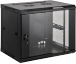 Manhattan Rackszekrény - 19" fali kivitel (9U, 500 (h) x 600 (w) x 600 (d) mm, Összeszerelt, Fekete) (712071) - iconink