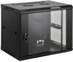 Manhattan Rackszekrény - 19″ fali kivitel (9U -500 (h) x 600 (w) x 600 (d) mm -Összeszerelt -Fekete) (712071)