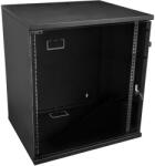 S-Link Rackszekrény - 12U 19" fali kivitel (530x400mm, Flatpack, fekete) (36763) - iconink