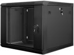 Lanberg 19" 9U Fali Rack Szekrény - 600x600 mm, Fekete (WF01-6609-10B)