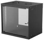Manhattan Rackszekrény - 19" fali kivitel (9U, 500 (h) x 540 (w) x 400 (d) mm, IP20, Flatpack, Fekete) (714174) - tintashop