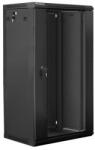 Lanberg 19'' 22U 600x450mm Fekete (Üvegajtó) Fali Rack szekrény