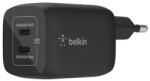 Belkin Hálózati Töltő 2 Type-C Aljzat 65w, Pd Gyorstöltő, Fekete