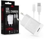 Maxlife TF-0102 univerzális fehér hálózati töltő adapter + 1m microUSB töltő és adatkábel (TF-0102) - iconink