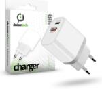 dreamtech Charger White 20W (QC3.0) Type C + USB-A hálózati gyors töltő adapter
