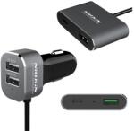 Nillkin Autós Töltő 3 Usb+type-C Aljzat 12w, Pd Gyorstöltő 3.0, Fekete
