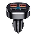 REMAX Autós Töltő 2 Usb+ 2 Type-C Aljzat 45w, Led Jelzés, Fekete