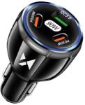 Wozinsky Incarcator Auto WZK WCCCA, 90W, 3A, 1 x USB-A - 2 x USB-C, Negru