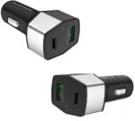 Nillkin Celerity Autós Töltő Usb+type-C Aljzat 12w, Pd Gyorstöltő 3.0, Ezüst