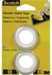 3M Kétoldalas ragasztószalag, Scotch® (H x Sz) 6.3 m x 12 mm átlátszó FT-5100-4927-1 3M, tartalom: 2 tekercs
