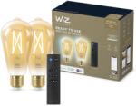 Philips SET 2x bec LED dimabil WiZ ST64 E27/7W/230V 2000-5000K CRI 90 Wi-Fi + telecomandă (WI0152)