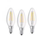 OSRAM BASE Clas LED fényforrás E14 4W Gyertya meleg fehér filament (3db) (4058075819313)