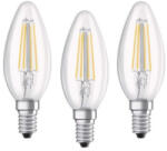 OSRAM BASE LED fényforrás E14 4W Gyertya hideg fehér üveg (3db) (4058075819719)