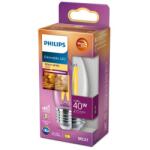 Philips Bec led philips classic b35, eyecomfort, e27, 3.4w (40w), 470 lm, lumina calda (2700k), dimabil, cu filament (000008719514324237)