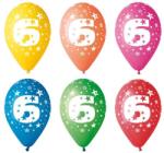  Léggömb - 6-os Szám, 5 db, 26 cm