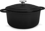 Klarstein Podolica, tepsi, 5, 5 L, edény, öntöttvas, zománcozott, ovális, fogantyúk (BBQ-365D-B) (BBQ-365D-B)