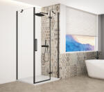 SAPHO Zuhanykabin, Sapho Trinity Black szögletes zuhanykabin, átlátszó üveg, jobbos 80x80 GT5680-80CR-B - mozaikkeramia