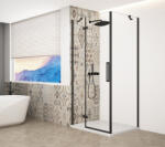 SAPHO Zuhanykabin, Sapho Trinity Black szögletes zuhanykabin, átlátszó üveg, balos 80x120 GT5612-80CL-B - mozaikkeramia