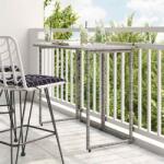 vidaXL szürke polyrattan összecsukható kerti asztal 90x51x75 cm (4108256) - pepita