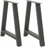 vidaXL 2 db antracitszürke A-alakú étkezőasztal láb 70x(72-73) cm acél étkezőasztal láb (VD4012854)