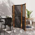vidaXL fekete 3 paneles térelválasztó 210 x 180 cm (319179) - pepita