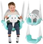 Ricokids 3in1 leagăn pentru copii cu ursuleț de pluș, cu anti-cădere și spătar, de la 6 luni, 30 kg - Turcoaz, Gri (770100_) Leagan