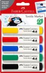 Faber-Castell Textil filctoll, 5 db, Alapszínek, Blisztercsomagolásban (FC159520)