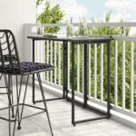 vidaXL fekete polyrattan összecsukható kerti asztal 90x51x75 cm (4108254)