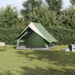 vidaXL Семейна палатка с покрив Зелен и бял 220 x 220 x 184 см (4100673) Палатка