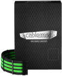 CableMod C-Series Pro ModMesh Sleeved 12V-2x6 12VHPWR Dual StealthSense kábelkészlet Corsair RMi, RMx (Black Label) számára - fekete/világoszöld (CM-PCSR-16X2KIT-NKKLG-R-SS)