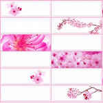 ANRO Wall Flexpanel PVC falburkoló lap - Csempe (japán-cseresznyevirág) (TP10014009 - Sakura Tile)