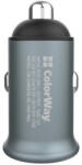 ColorWay Autós töltő, CW-CHA036Q-GR 2USB Quick Charge 3.0 (36W) szürke