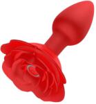 Lonely Rose Plug - akkus, rádiós anál vibrátor (piros) - erotikashow