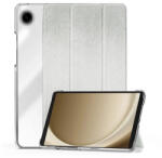 Samsung Tab A9 (8.7) SM-X110 / X115, mappa tok, közepesen ütésálló, textil hatású előlap, átlátszó hátlap, Trifold, Dux Ducis Unid, világoszöld