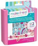 Make It Real Fă-o Realitate: Confecționarea bijuteriilor, brățări charm halo în cutie roz (MIR1708)