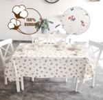 Ralex Fata de masa antimurdarire 100% Bumbac Diametru 160 cm, Floricele Crem Fata de masa