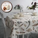 Ralex Fata de masa antimurdarire 100% Bumbac 160x320 cm, Crengute Crem Gri Fata de masa