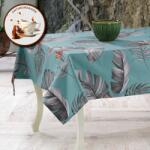 Ralex Fata de masa antimurdarire 100% Bumbac 140x180 cm, Frunze exotice Albastru Fata de masa