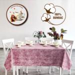 Ralex Fata de masa antimurdarire 100% Bumbac Diametru 160 cm, Degrade Roz Burgundy Fata de masa